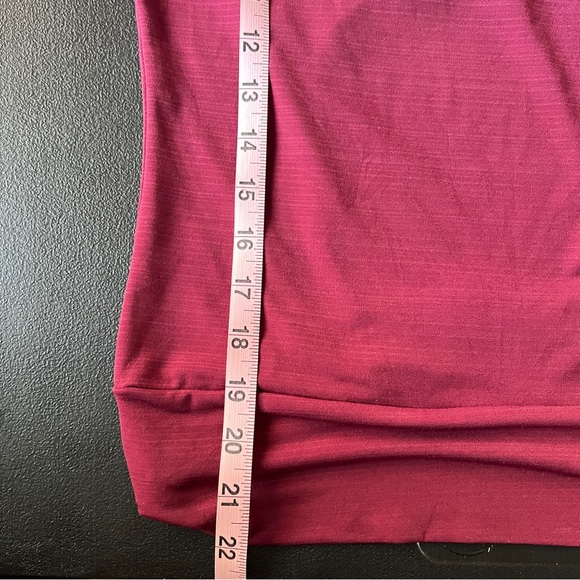 Suzy Shier Y2K Burgundy Cowl Neck Sleeveless Top Built In Necklace - Picture 8 of 8